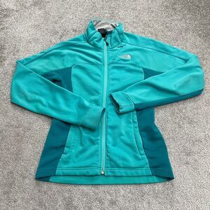 The North Face Tech Fleece Jacket Womens XS Blue Full Zip Pocket Outdoor Hiking